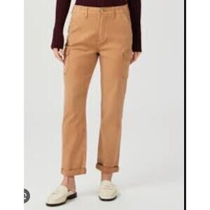 PAIGE DENIM NWT Drew Cargo Relaxed Straight Leg Pants in Dark Khaki // 32